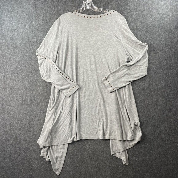 Soft Surroundings Jersey Knit Cardigan Embellished Drape Front Top Size XL Petit - Picture 4 of 7